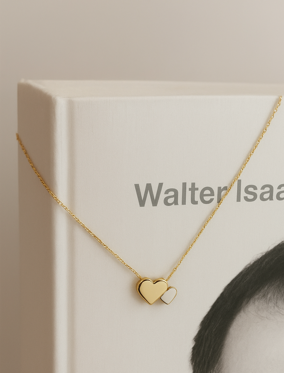 arany dupla szív betétes nyaklánc